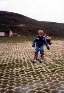 Finlay Mickel's first time on Hillend 1979. 2years old. 