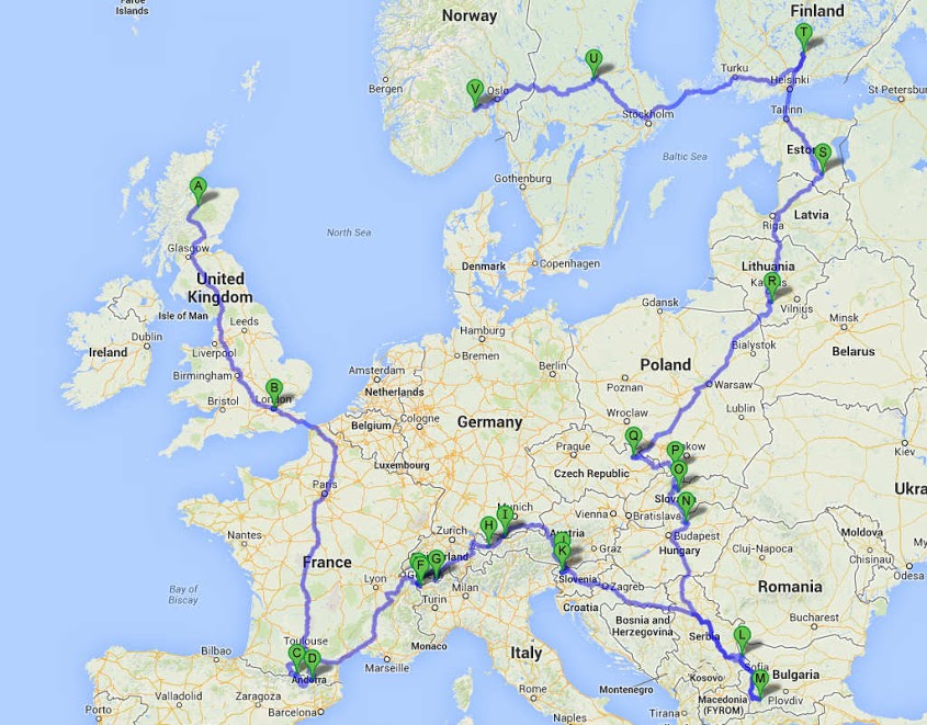 Ski World Record - planned route